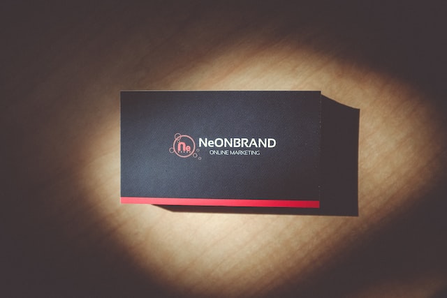 business card on the table