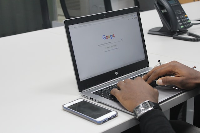 google on laptop